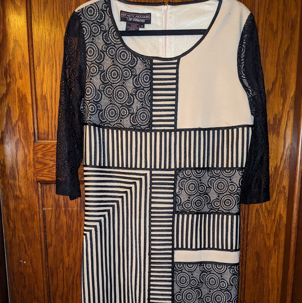 Stacy Adams knit print-block dress